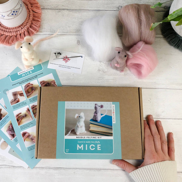 Needle Felting Kit - Mouse - Learn To Make TWO Cute Mice