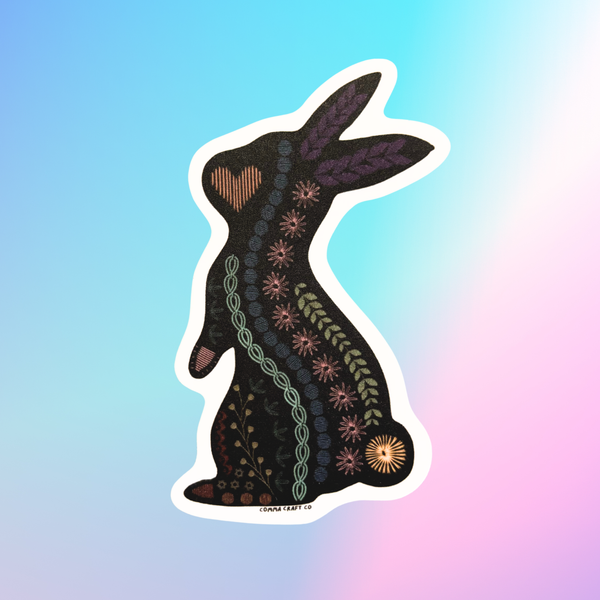 Embroidery Bunny Rabbit Sticker