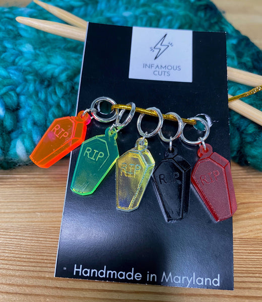 Coffin Halloween Knitting Stitch Markers