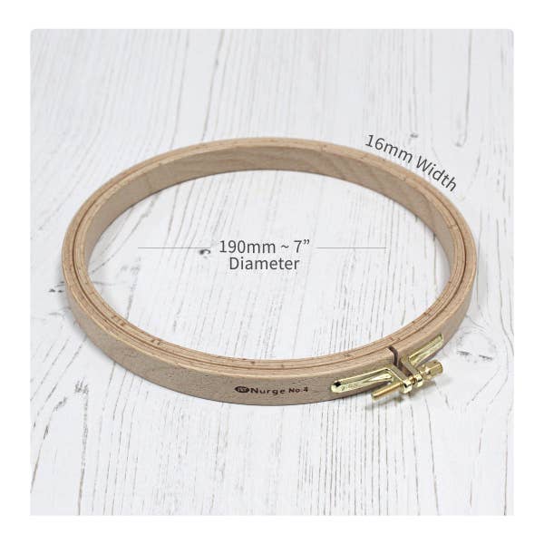 Nurge Beech Embroidery Hoops: 1/2" x 10" diameter