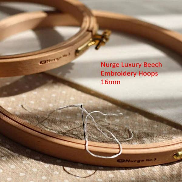 Beech Embroidery Hoops: 1/2" x 11" diameter