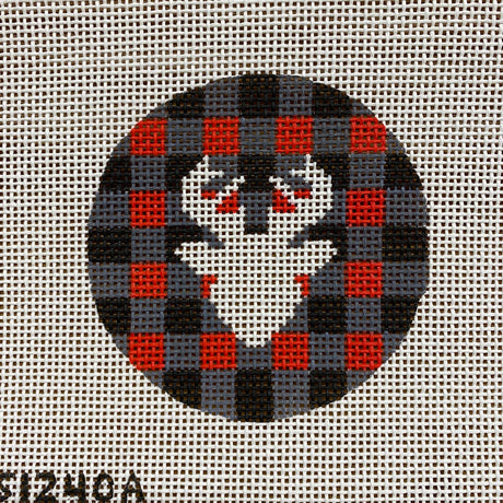 SI240A Deer on Red and Black Check Round