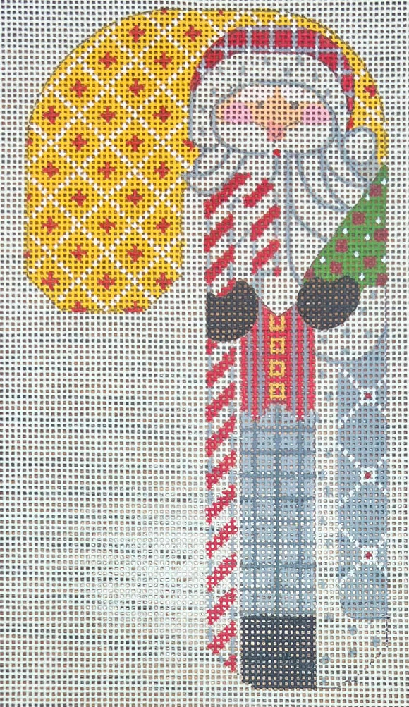 Father Christmas Candy Cane - Grey holding Tree (CH-1402)