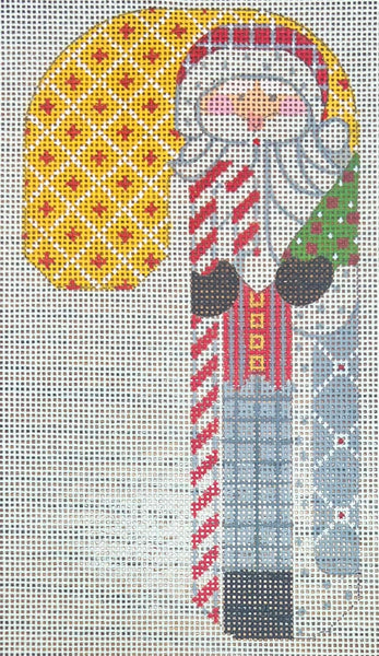 Father Christmas Candy Cane - Grey holding Tree (CH-1402)