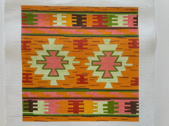 PL-148 Dhurrie Square w/Medallions - Desert Sunset palette