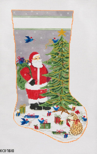 KCD7610 Santa with Forest Friends Stocking