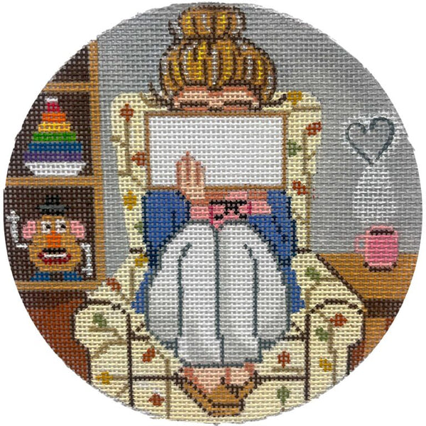 Grandma Stitching Girl Ornament (GE-GS214)