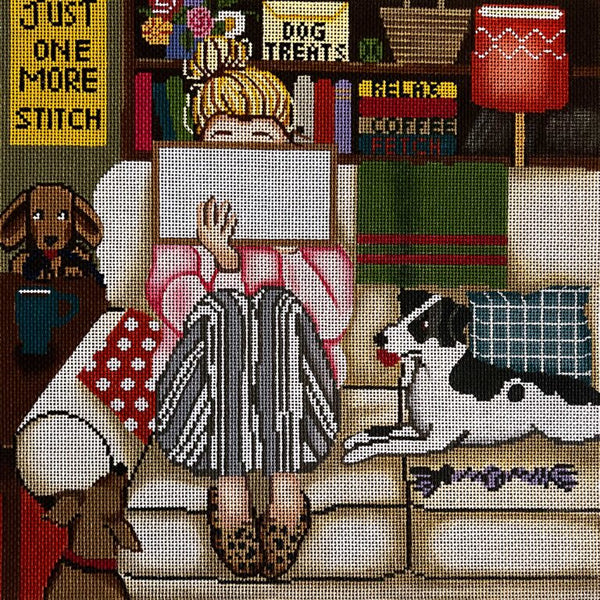 Stitching Girl with Dogs (GEP-309)