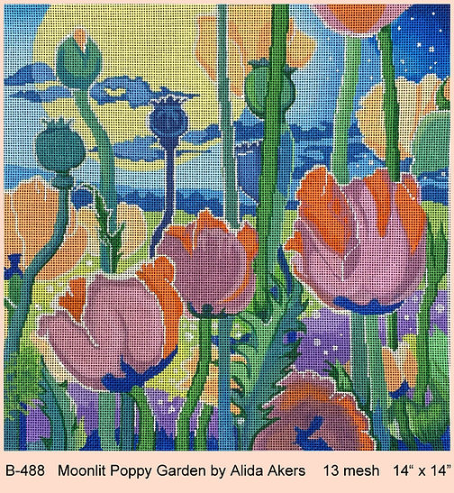 Moonlit Poppy Garden (B-488)