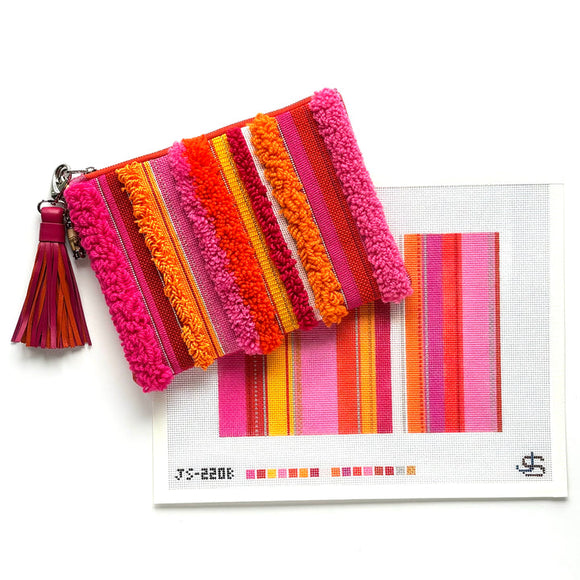 Tufted Stripe Clutch - Pink (JS-220B)