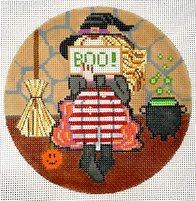 Witch Boo Stitching Girl Ornament (GE-GS199)