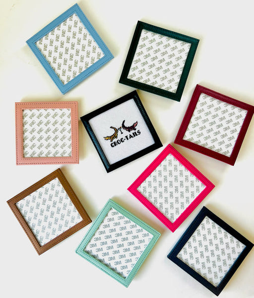 Planet Earth Self Finishing Leather Coaster - Square