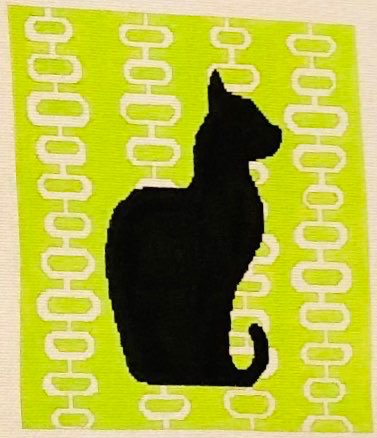 Silhouette Cat - Lime (C115A)