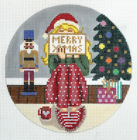 Christmas Stitching Girl Ornament (GE-GS196)