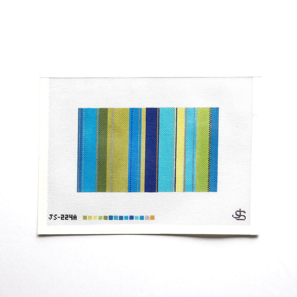 Tufted Stripe Sunglasses Case/Pouch - Blue/Green (JS-224A)