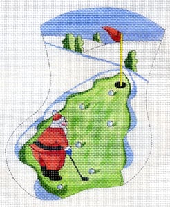 Santa Golfing Mini Stocking (MX-107)
