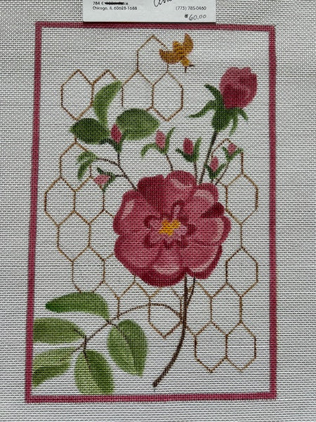 Pink Flower with Bee