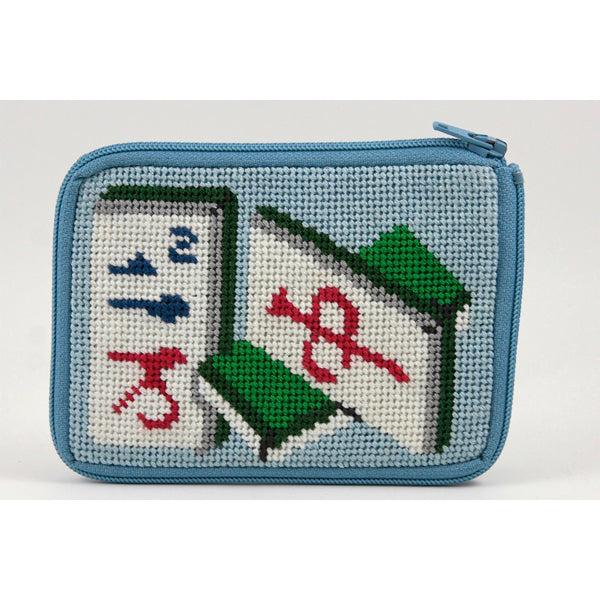 Stitch & Zip Coin Purse/Credit Card Case (14 ct, cotton)