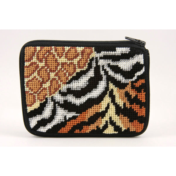 Stitch & Zip Coin Purse/Credit Card Case (14 ct, cotton)