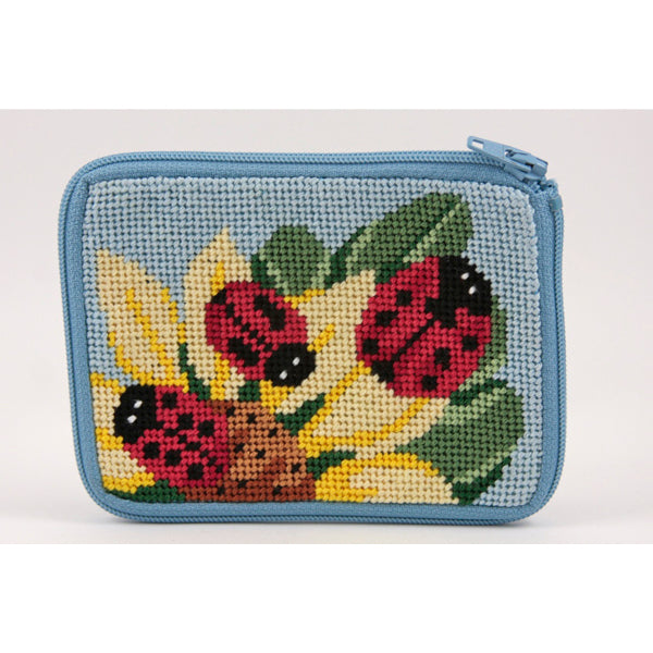 Stitch & Zip Coin Purse/Credit Card Case (14 ct, cotton)
