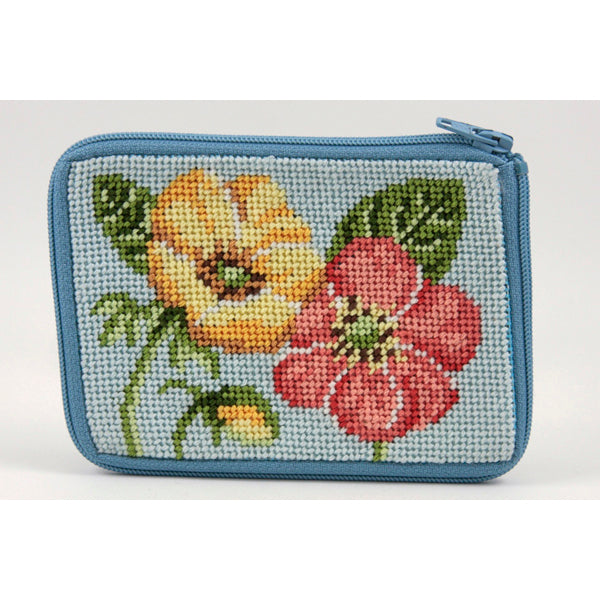 Stitch & Zip Coin Purse/Credit Card Case (14 ct, cotton)