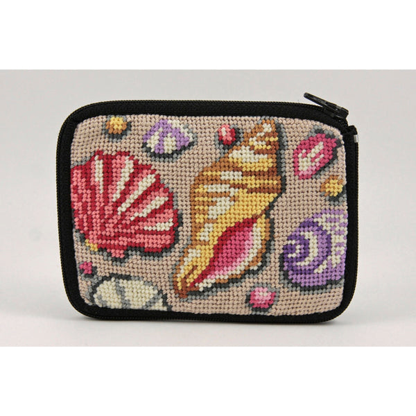 Stitch & Zip Coin Purse/Credit Card Case (14 ct, cotton)