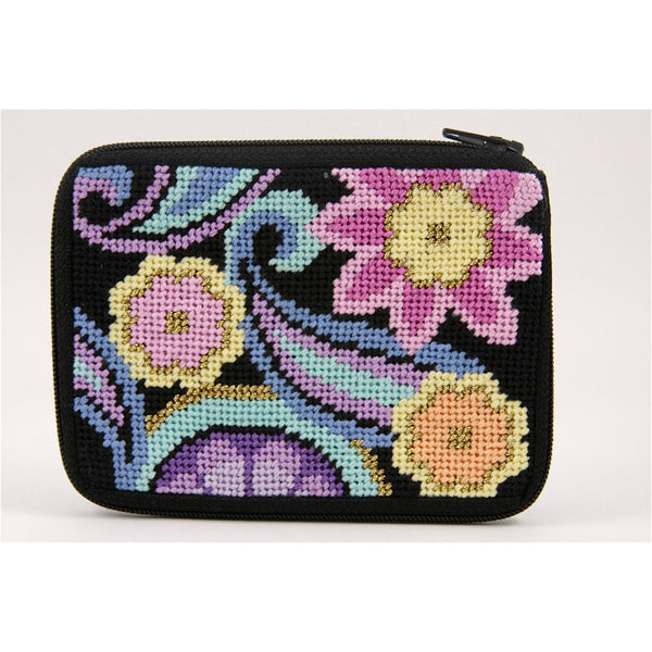 Stitch & Zip Coin Purse/Credit Card Case (14 ct, cotton)