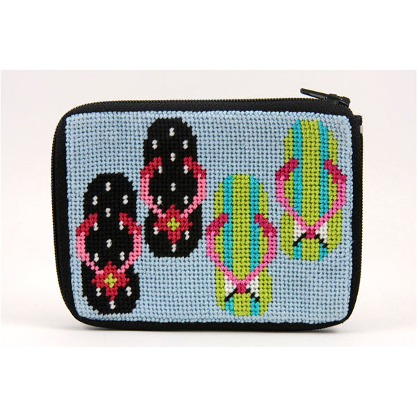 Stitch & Zip Coin Purse/Credit Card Case (14 ct, cotton)