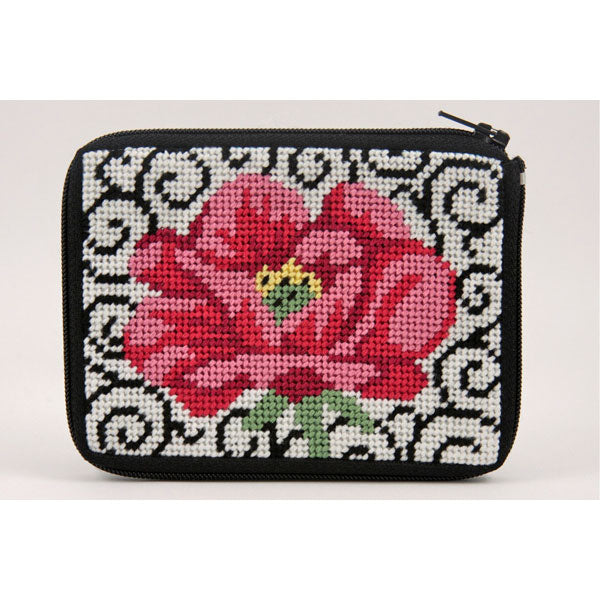 Stitch & Zip Coin Purse/Credit Card Case (14 ct, cotton)