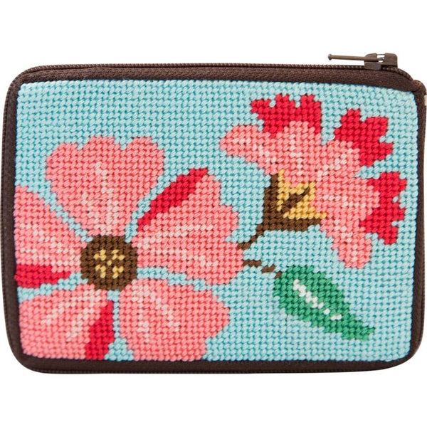 Stitch & Zip Coin Purse/Credit Card Case (14 ct, cotton)