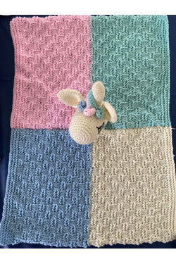 Cuddle Buddies Crochet Blanket kit with Pre-Made Animal Head