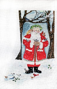 Forest Santa w/Birds Stocking (X-23)
