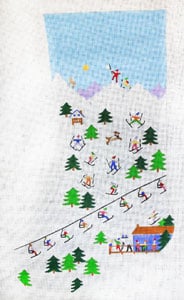 Ski Scene Stocking (X-7)