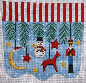 Primitive Ornaments w/Moon Stocking Cuff (XC-12)