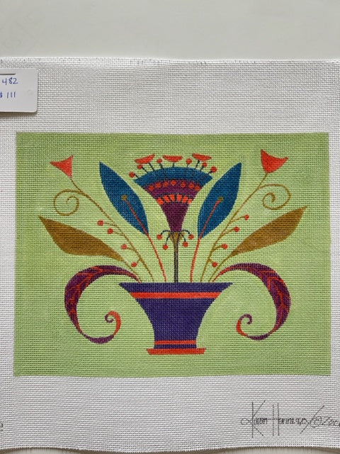 ZE-482 Orange Pot on Mint