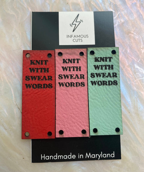 KNIT WITH SWEAR WORDS — Leather Label
