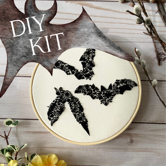 Floral Bat Embroidery Kit