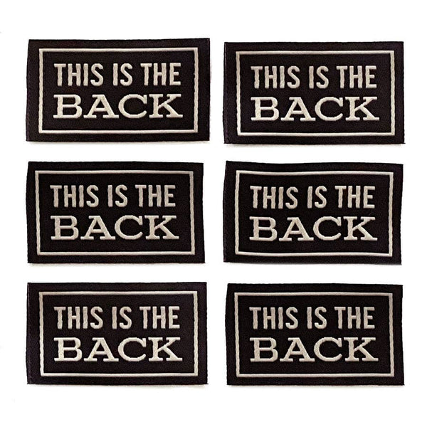 This Is The Back Labels Pack of 6, Black