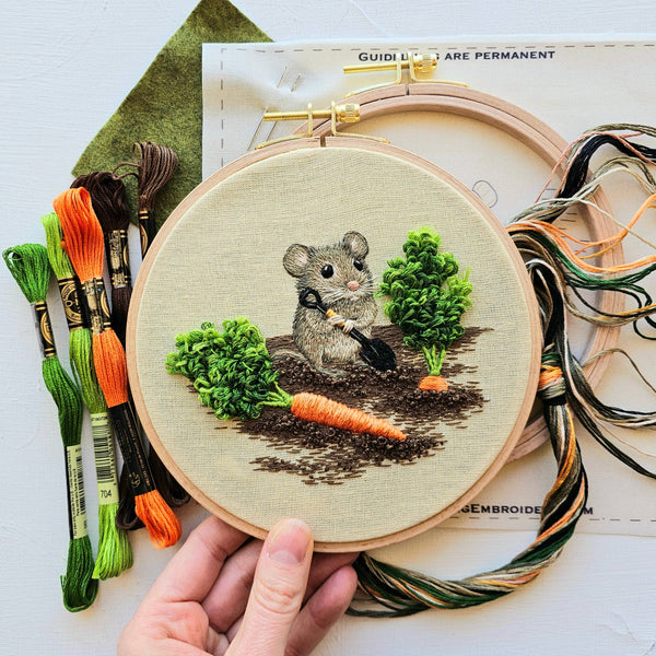 Jessica Long Garden Mouse Embroidery Kit