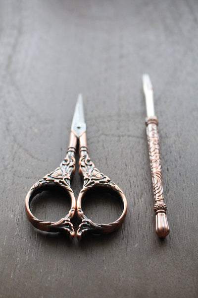 Engraved Seam Rippers: Antique Copper