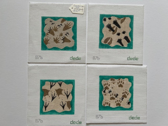 Animal Footprint Coaster Set (876)