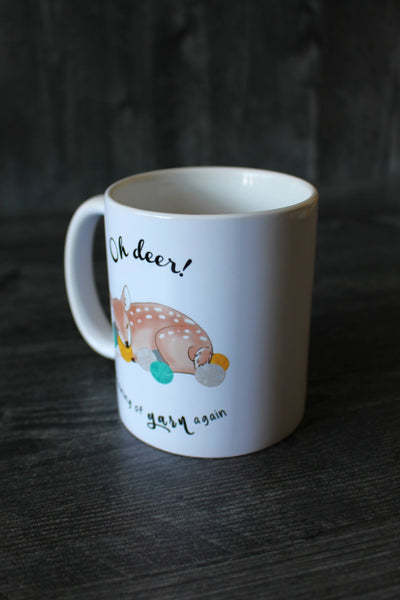 "Oh Deer, Dreaming of yarn again" Mug