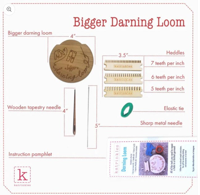 Katrinkles Darning & Mending Loom Kit (Bigger Loom) - Needlepoint Joint