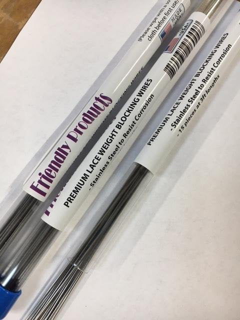 Friendly Products Blocking Wires Lace 36" Set of 15 (blue cap)