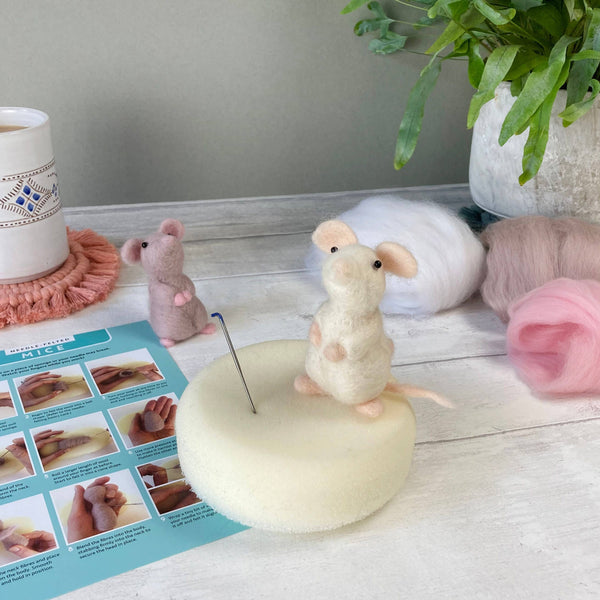 Needle Felting Kit - Mouse - Learn To Make TWO Cute Mice