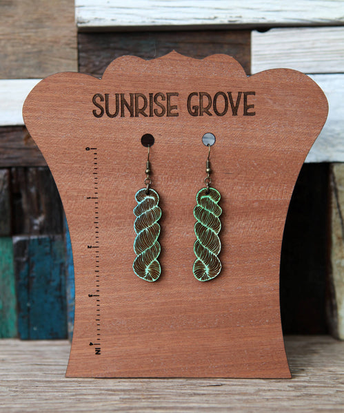 Color Mix or Wood Yarn Hank Earrings for Crafters: Blues