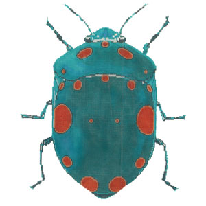 Little Bugs - Teal with Orange Dots (C-591-HH)