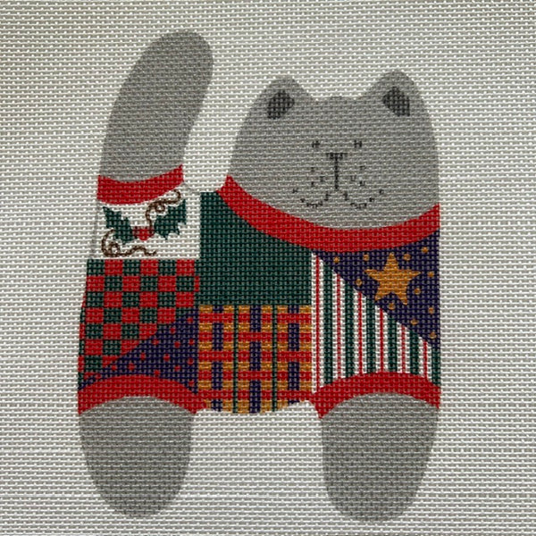 Christmas Quilt Cat Ornament