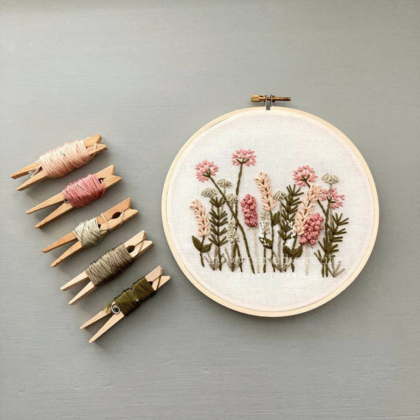 Meadow Embroidery Kit in Blush & Olive