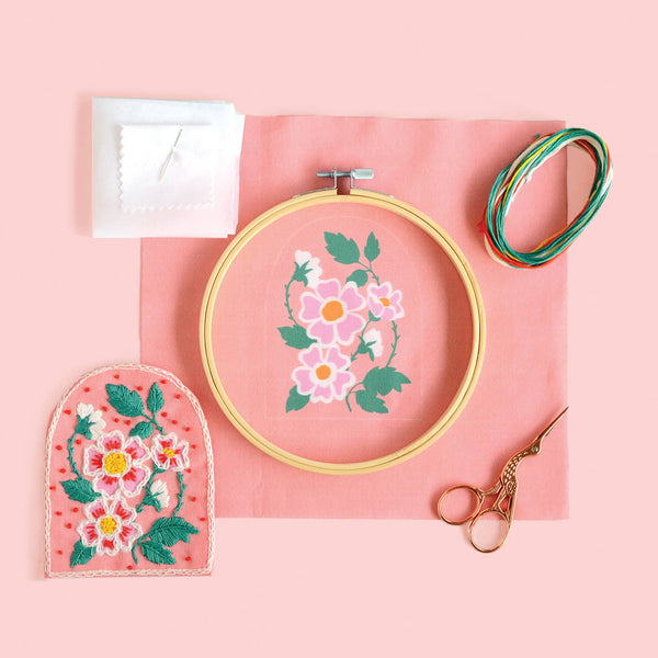 Roses Embroidery Patch Kit